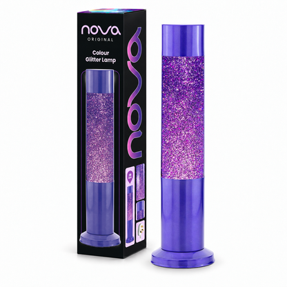 Nova Purple Glitter Lamp 38cm