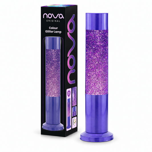 Nova Purple Glitter Lamp 38cm