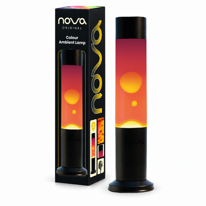 Nova Black Lava Lamp Purple with Yellow Wax 38cm