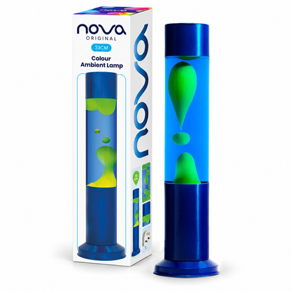Nova Blue  Lava Lamp Blue with Green Wax 33cm