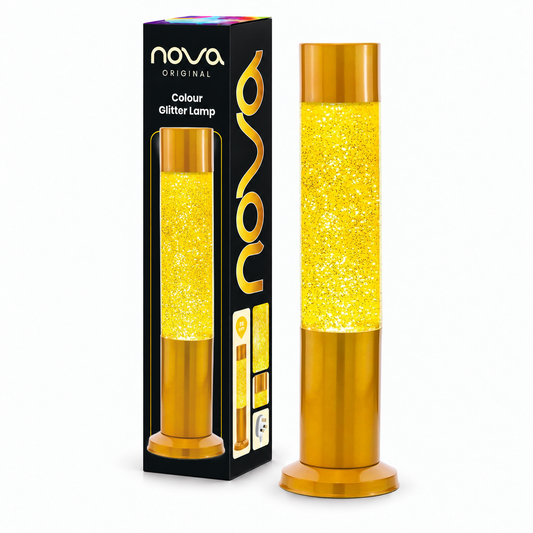 Nova Yellow Glitter Lamp 38cm