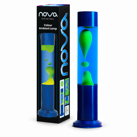 Nova Blue Lava Lamp Blue with Green Wax 38cm