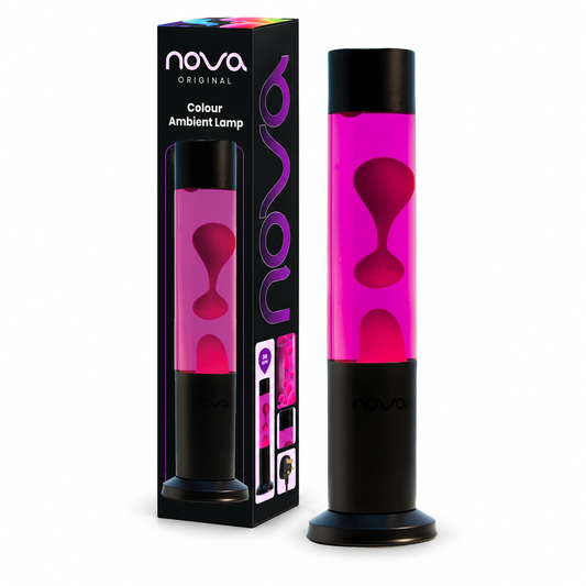 Nova Black Lava Lamp Purple with Red Wax 38cm