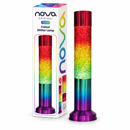 Nova Rainbow Glitter Lamp 33cm