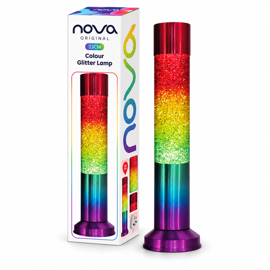Nova Rainbow Glitter Lamp 33cm