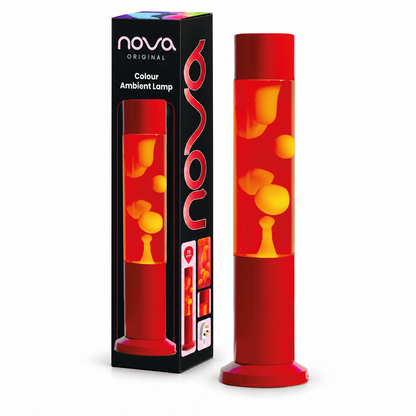 Nova Red Lava Lamp Red with Yellow Wax 38cm